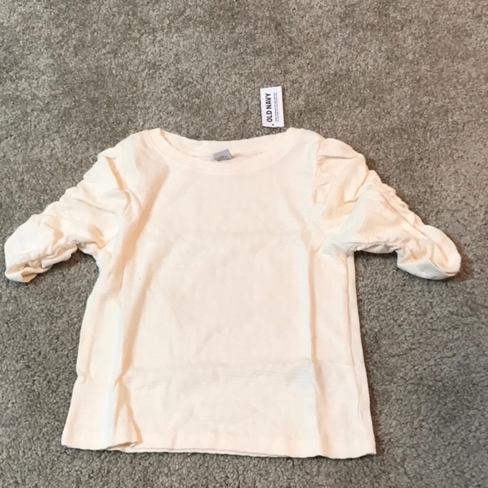 NWT Girls Old Navy rib knit 3/4 sleeve t shirt - off white - size 8 med - …